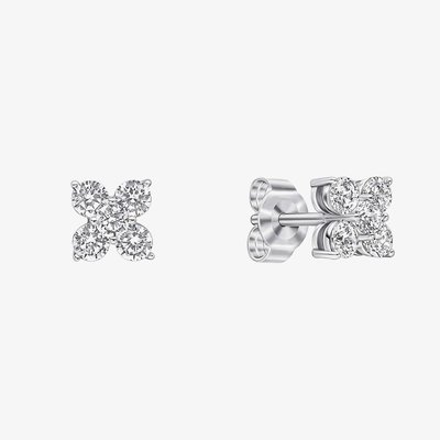 Diamonfire Sterling Silver Cubic Zirconia Flower Stud Earrings E6706