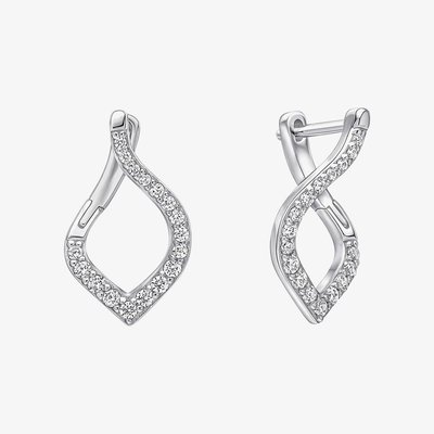 Diamonfire Sterling Silver Cubic Zirconia Twist Earrings E6708