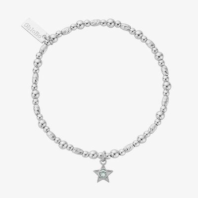 Sterling Silver March Birthstone Bracelet