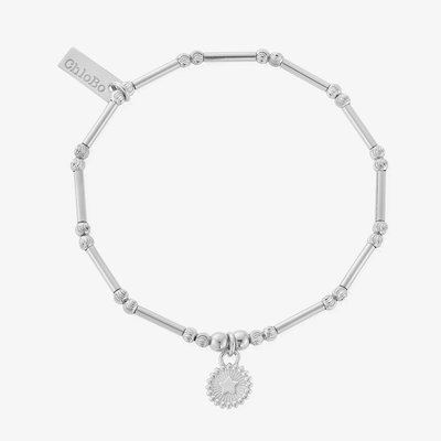Silver Dainty Moon Cut Sparkle Star Bracelet