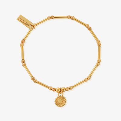 Gold Plated Dainty Moon Cut Sparkle Star Bracelet