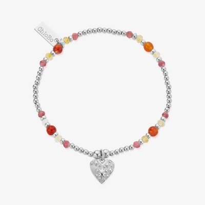 ChloBo Sunrise Fortune Sterling Silver, Fire Agate, Citrine & Pink Tourmaline Bracelet SBFACT3584