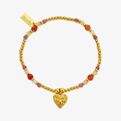 ChloBo Sunrise Fortune 18ct Gold Plated, Fire Agate, Citrine & Pink Tourmaline Bracelet GBFACT3585