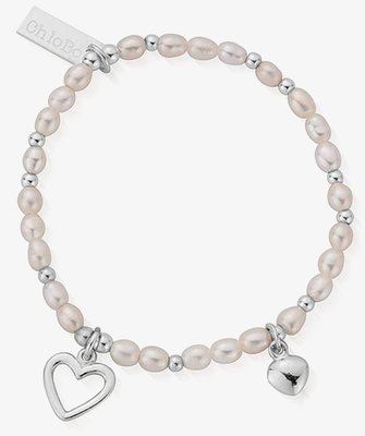 Confetti Falls Forever Love Silver and Freshwater Pearl 15cm Bracelet