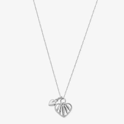 Silver Tiny Twisted Rope Chain Loving Hearts Necklace