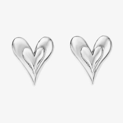 ChloBo Sunlit Heart Sterling Silver Stud Earrings SEST3596