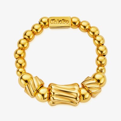 ChloBo Sunray Twist 18ct Gold Plated Ring GR_BCC