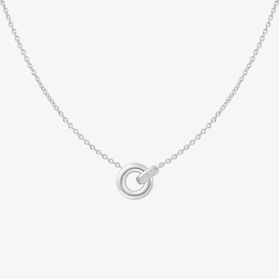 Vogue Maven Sterling Silver Cubic Zirconia Linked Necklace