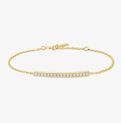 Vogue Maven 14ct Gold Plated Pave Bar Bracelet