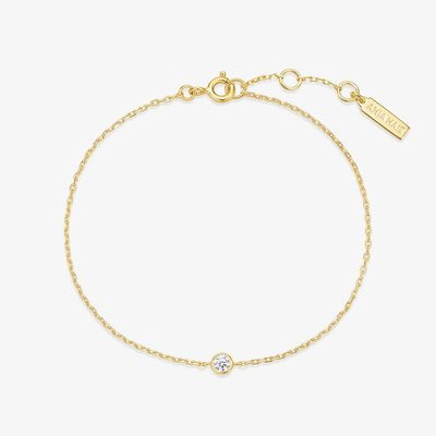 Vogue Maven 14ct Gold Plated Sparkle Bezel Bracelet