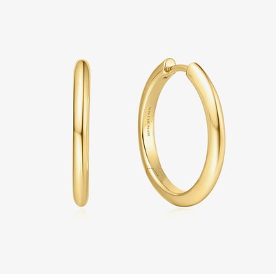 Vogue Maven 14ct Gold Plated Medium Tube Hoop Earrings