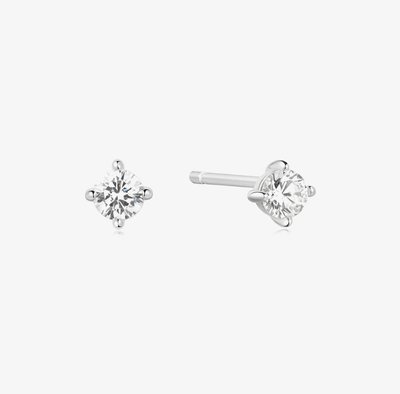 Ania Haie Heart Hunter Sterling Silver Cubic Zirconia Stud Earrings E057-01H