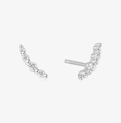 Miss Dainty Sterling Silver Bezel Beaded Stone Earrings