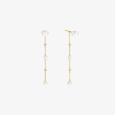Ania Haie Luna Gaze Gold Plated Shell Pearl Drop Stud Earrings E075-11G