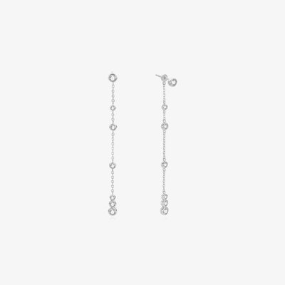 Ania Haie Luna Gaze Silver Cubic Zirconia Drop Stud Earrings E075-12H