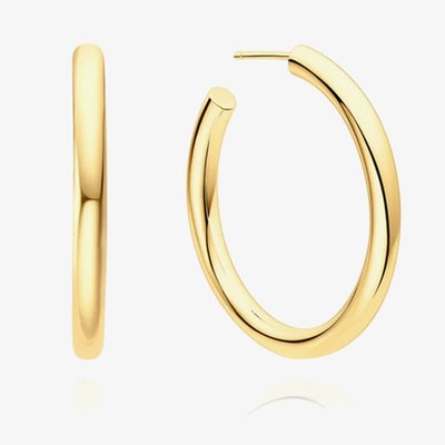 Ania Haie Tide Echo 14ct Gold Plated Large Tube Hoop Earrings E072-12G