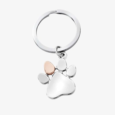 Silver Paw Prints Keyring
