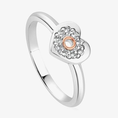 Cariad Silver Sparkle Heart Ring