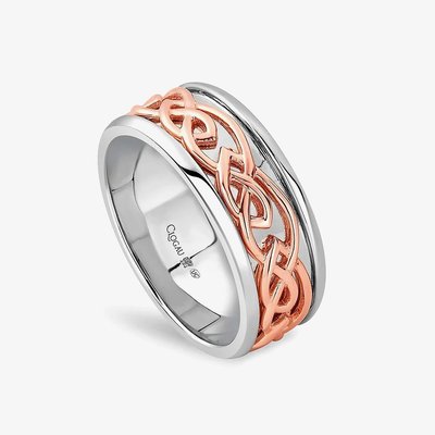 Clogau Annwyl Silver 9ct Rose Gold Channel Band Ring 3SELR017-O