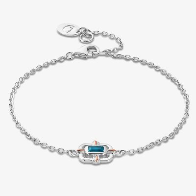 Silver & 9ct Rose Gold Enchanted Gateways Swiss Blue Topaz Bracelet