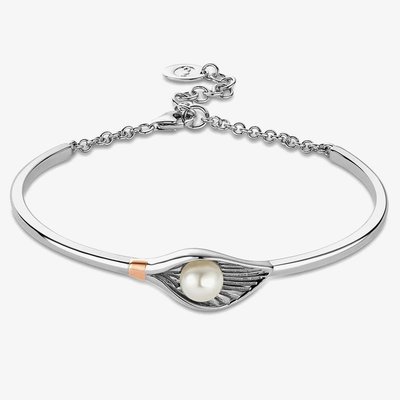 Natures Wonder Two Tone Pearl Shell Bangle Bracelet