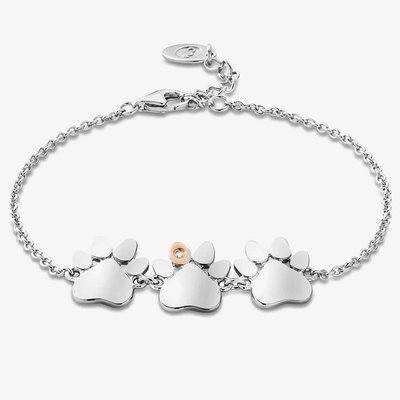 Paw Prints Silver Triple Paw Bracelet