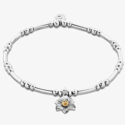 Silver 9ct Rose Gold Daffodil Affinity Bead Bracelet