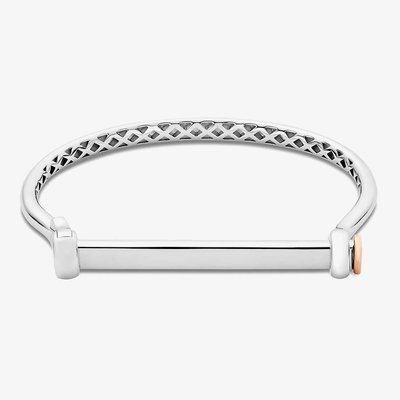Sterling Silver & Rose Gold Royal Stirrup Horse Shoe Bangle