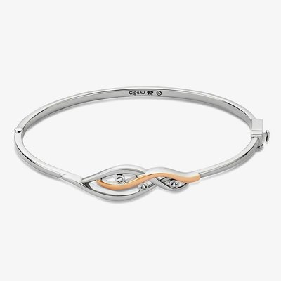 Sterling Silver Natures Wonder White Topaz Waterfall Bangle