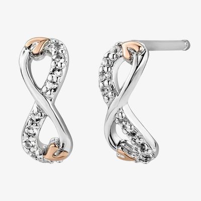 Ladies Tree Of Life Sterling Silver Infinity Topaz Stud Earrings