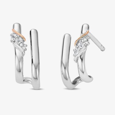 Two Colour Past Present Future Curve Stud Earrings