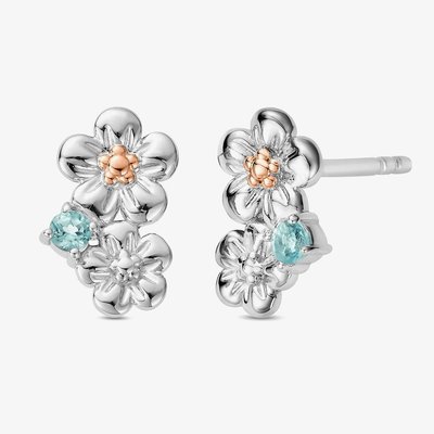Two Colour Natures Wonder Forget Me Not Cluster Earrings
