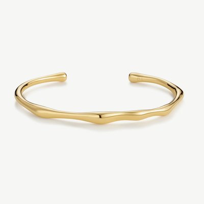 D.Louise Yellow Gold Tone Plated Stainless Steel Bamboo Bangle SKB-12-01