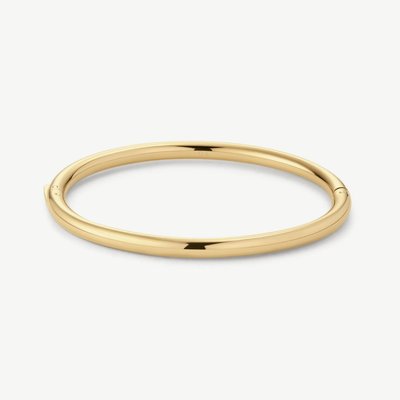 D.Louise Yellow Gold Tone Plated Stainless Steel Classic Oval S/M Bangle YBB-014-01