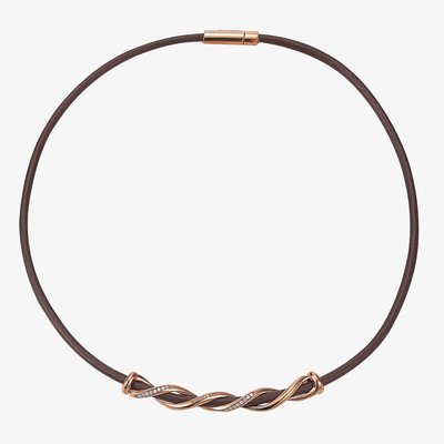 Esprit Rose Gold Plated Cubic Zirconia Twist Necklet