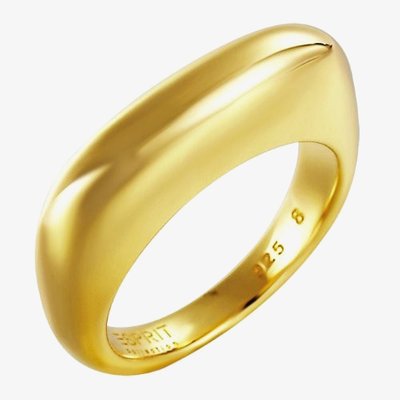 Esprit Gold Plated Silver Curved Oblong Ring