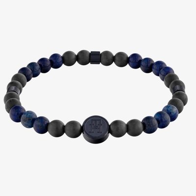 Mens TH85 Blue Beaded Bracelet