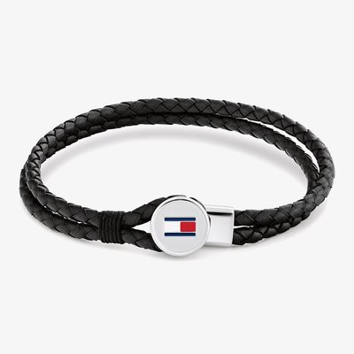 Bruce Braided Black Leather Bracelet