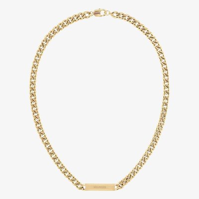 Clash Gold Plated Logo Curb Chain Necklace