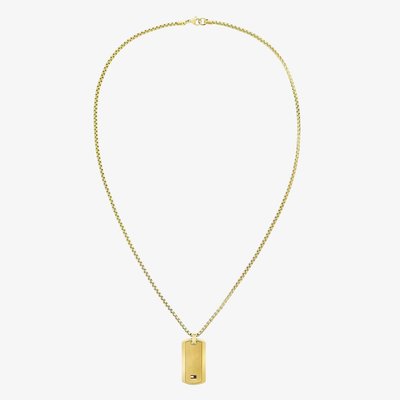 Mens Jameson Gold Dog Tag Necklace