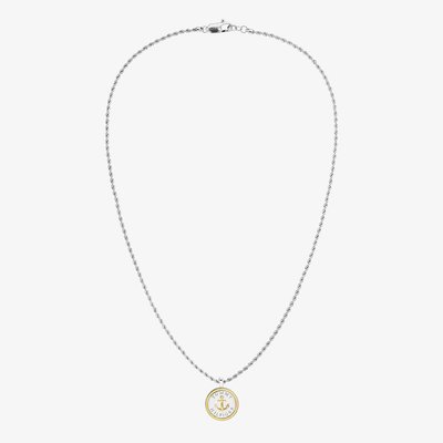 Nautical Two Tone 22 Inch Rope Chain Pendant Necklace