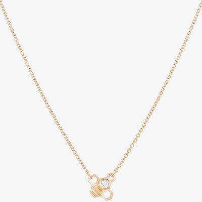 Rose Gold Plated Cubic Zirconia Tiny Bee Necklace