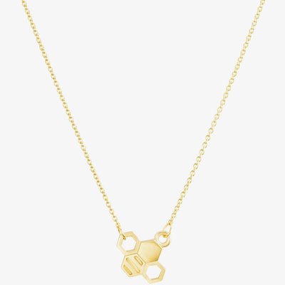 Yellow Gold Plated Large Bee Necklace