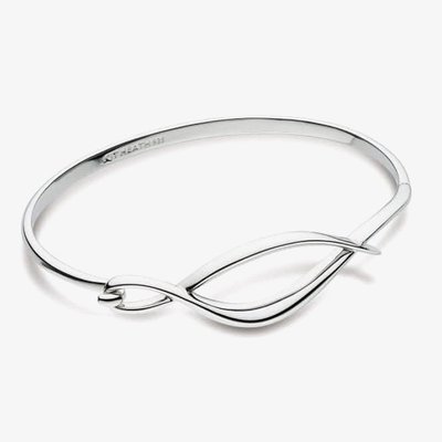 Sterling Silver Entwine Twine Twist Hinged Bangle