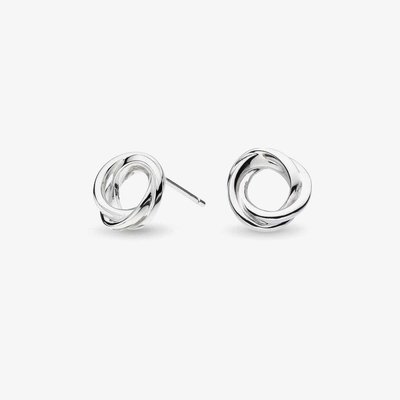 Sterling Silver Bevel Trilogy Stud Earrings