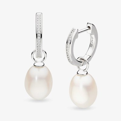Kit Heath Silver Revival Classic Pearl Glitz Hoop Earrings 50429FPC