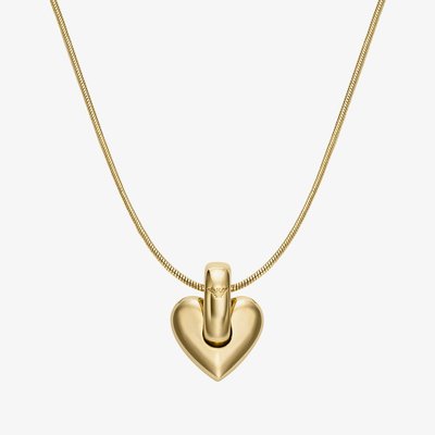 Gold Tone Heart Pendant Necklace
