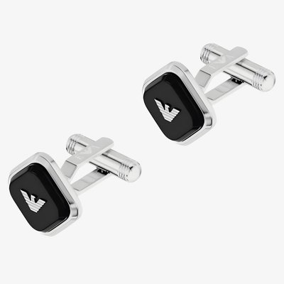 Emporio Armani Black Diamond Logo Cufflinks EGS3385040