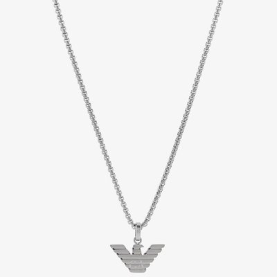 Mens Stainless Steel Logo Necklace