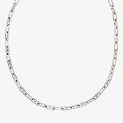 Emporio Armani Mens Stainless Steel Oval Link Necklace EGS3248040